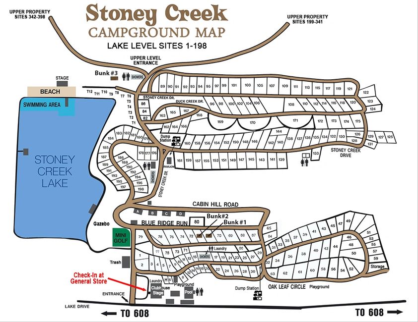 Campground Map Stoney Creek Resort and Campground